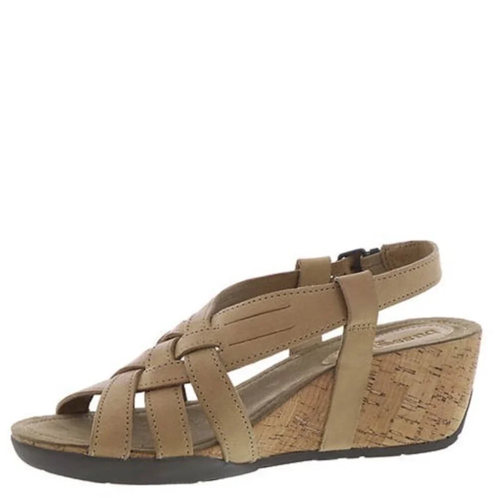 Bussola Nynette Wedge Heel Cross Strap Sandals Sz 9.5 NWB
